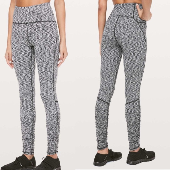 Lululemon Lululemon Ready To Rulu Tight *28" Spaced Out Space Dye Black White - Picture 1 of 7